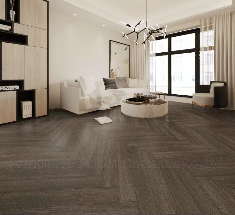Modern Floor Wood Tiles Matte Surface Wood Like Texture Floor Ceramic Brown Grey Porcelain Wooden Tile