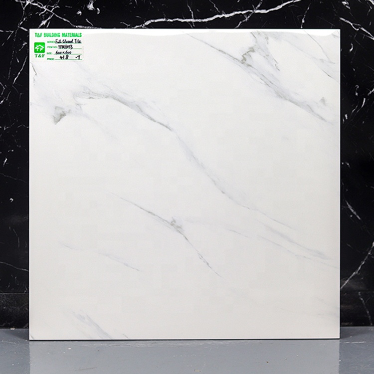 Modern House Home Decoration Porcelanato 60x60 Carrara White Marble Porcelain Ceramic Floor Tile