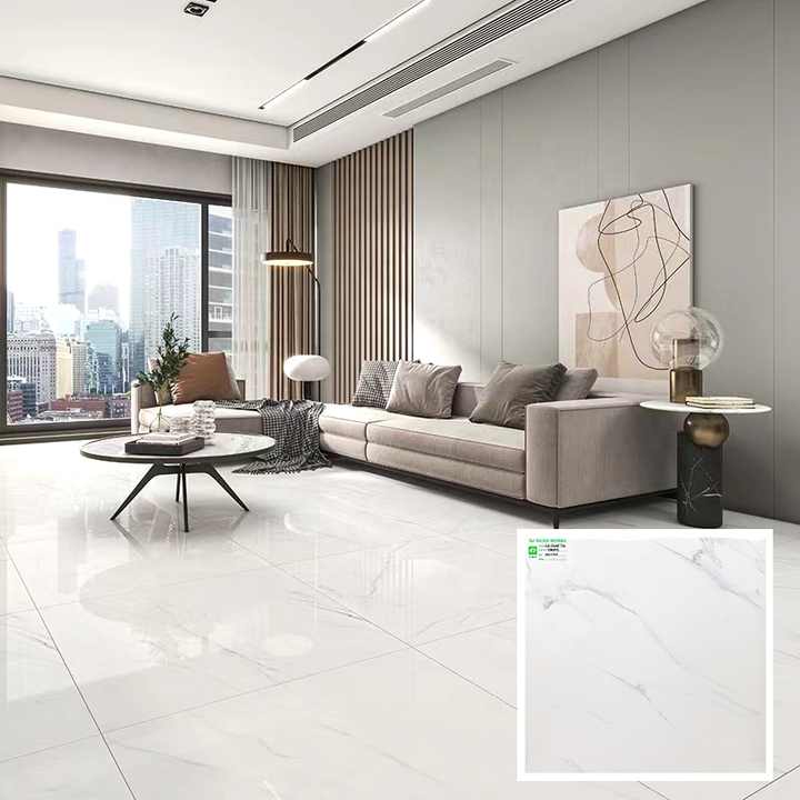 Modern House Home Decoration Porcelanato 60x60 Carrara White Marble Porcelain Ceramic Floor Tile