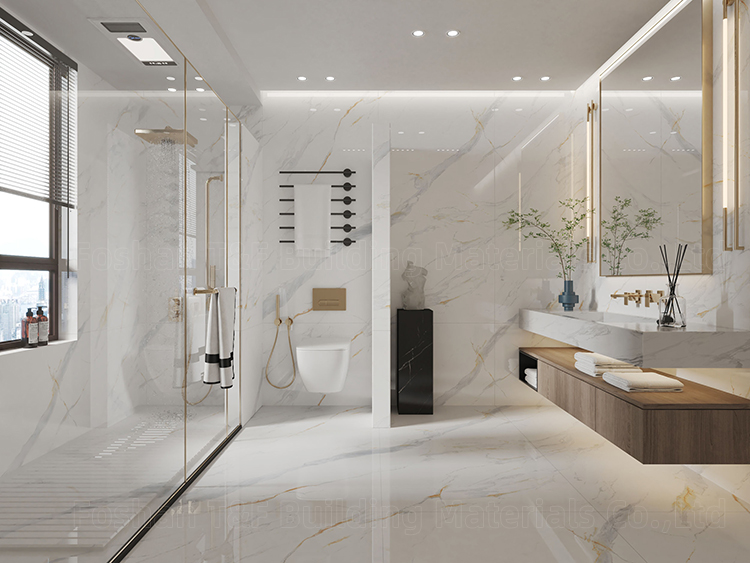 Foshan White Carrelage Porcelanto Marble Floor Porcelain Full Polished Glazed Ceramic Tile