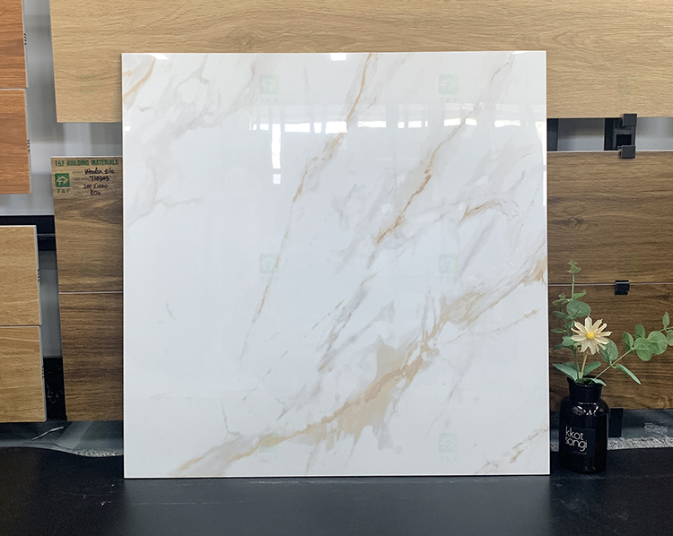 Foshan White Carrelage Porcelanto Marble Floor Porcelain Full Polished Glazed Ceramic Tile