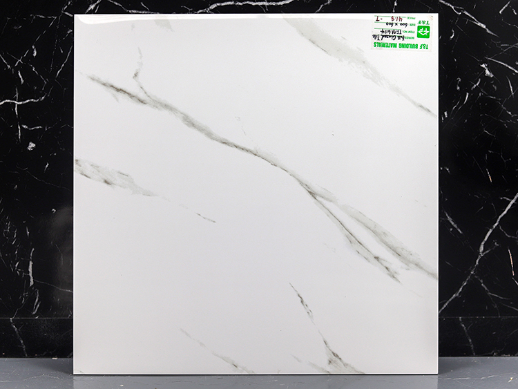 Foshan Pisos Porcelanato Marble 60x60 Polished Glazed Interior Vitrified Floor White Porcelain Tile Design