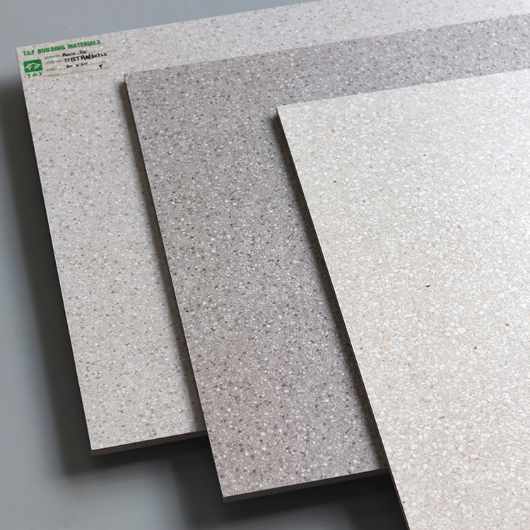 600x600 Matt Finish White Grey Cement Look Porcelain Rustic Restaurant Store Kitchen Floor Terrazzo Tile