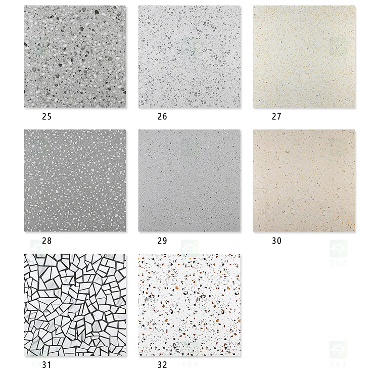 600x600 Matt Finish White Grey Cement Look Porcelain Rustic Restaurant Store Kitchen Floor Terrazzo Tile