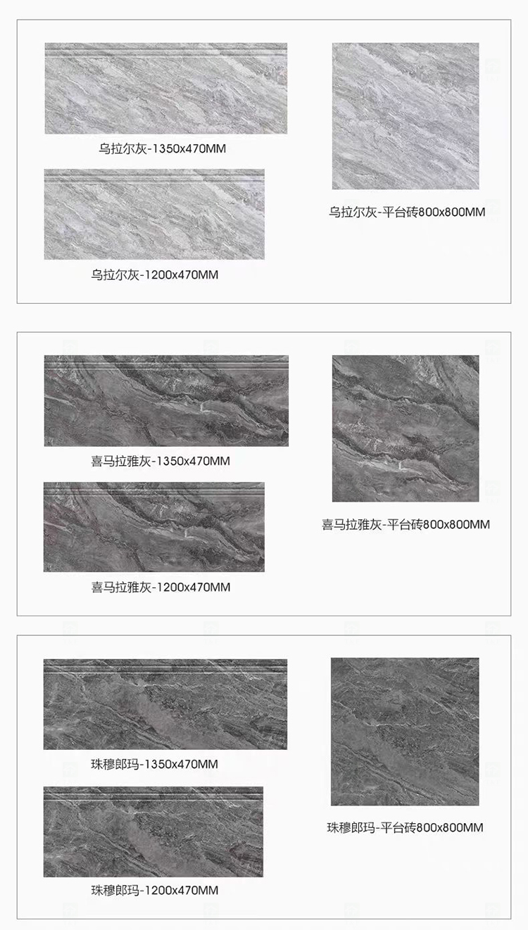 High Glossy Full Body Villa Ceramic Stairs Tiles Grey Marble Look Polished Glazed Ceramic Staircase Step Tiles