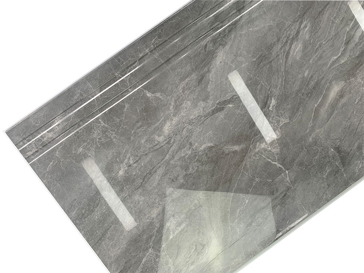 High Glossy Anti Slip Full Body Foshan Marble Look Tiles Glazed Polished Porcelain Indoor Staircase Step Tiles