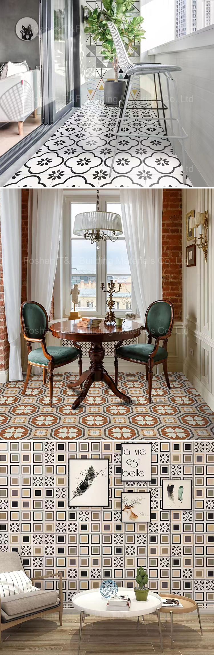 Moroccan Retro Dark Green Color Ceramics Tiles for Bathroom Kitchen Balcony Floor and Wall Design