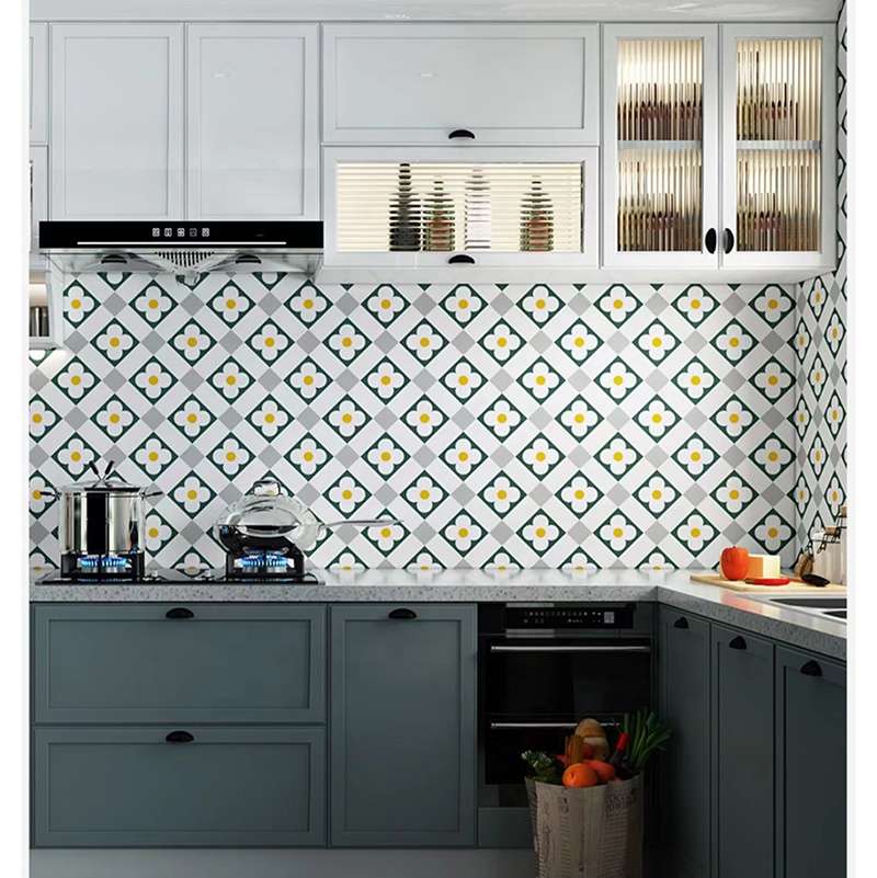 30x30 Nordic Style Small Square Mosaic Flower Porcelain Kitchen Wall Ceramic Balcony Floor Tiles