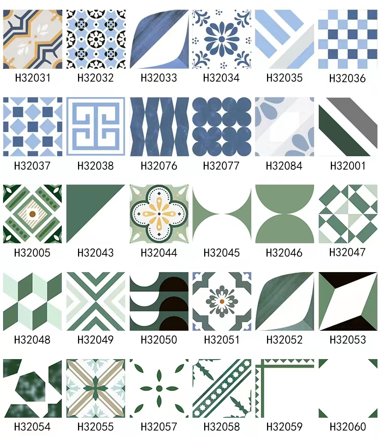 30x30 Nordic Style Small Square Mosaic Flower Porcelain Kitchen Wall Ceramic Balcony Floor Tiles