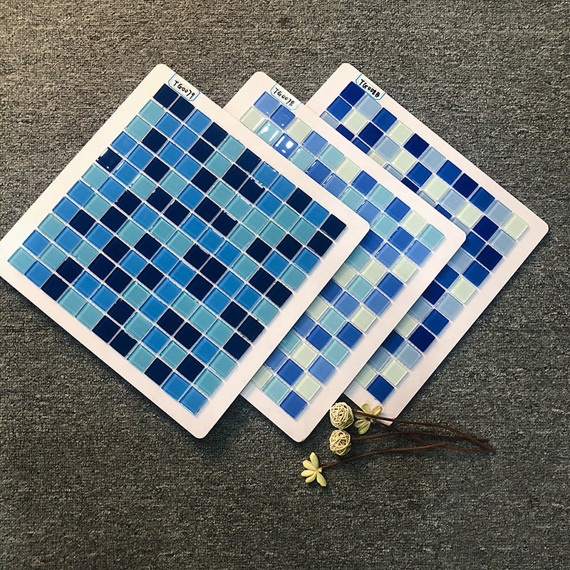 Factory Supply 300x300mm Kitchen Bathroom Wall Decor Outdoor Swimming Crystal Pool  Tiles Glass Mosaics
