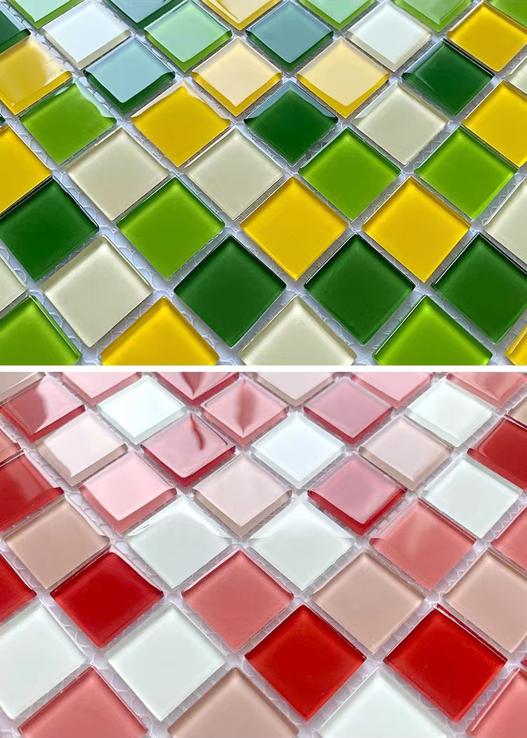 Factory Supply 300x300mm Kitchen Bathroom Wall Decor Outdoor Swimming Crystal Pool Tiles Glass Mosaics