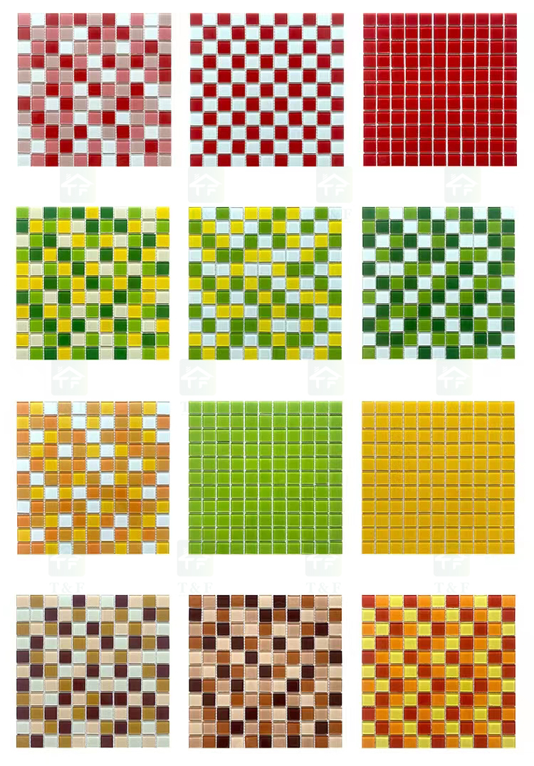 Factory Supply 300x300mm Kitchen Bathroom Wall Decor Outdoor Swimming Crystal Pool Tiles Glass Mosaics