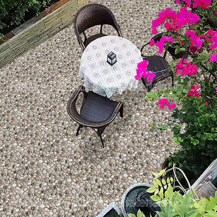 300x300mm Uneven Cobblestone 3D Mold Rustic Matte Glazed Surface Ceramic Outdoor Garden Balcony Bathroom Shower Floor Tile