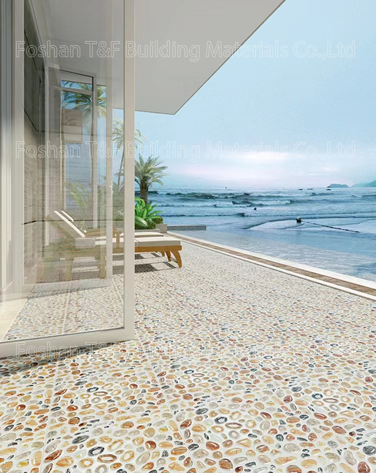 300x300mm Uneven Cobblestone 3D Mold Rustic Matte Glazed Surface Ceramic Outdoor Garden Balcony Bathroom Shower Floor Tile