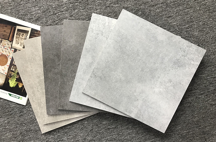 300X300 600X600 Non Slip Modern Cement Style Dark Grey Bathroom Ceramic Floor Tiles