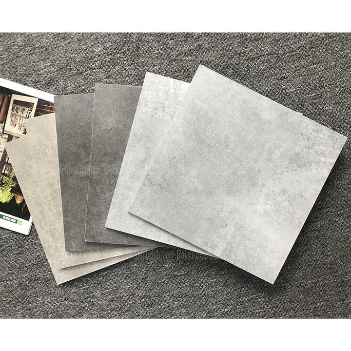 300X300 600X600 Non Slip Modern Cement Style Dark Grey Bathroom Ceramic Floor Tiles