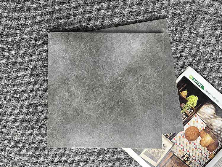300X300 600X600 Non Slip Modern Cement Style Dark Grey Bathroom Ceramic Floor Tiles