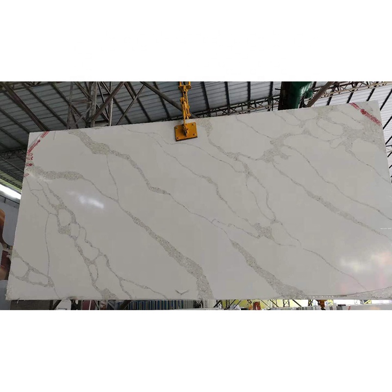 China Wholesale Polished Natural Floor Stone Countertop Price Carrara White Marble Quartz Big Slab for Project