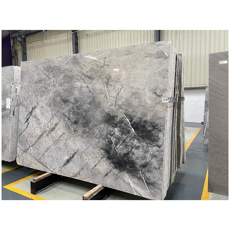White Grey Marble Natural Stone Big Slab Tile Floor Wall Stairs Step Kitchen Top Dinner Table