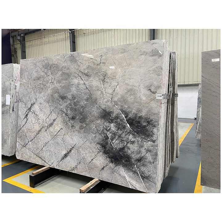 White Grey Marble Natural Stone Big Slab Tile Floor Wall Stairs Step Kitchen Top Dinner Table