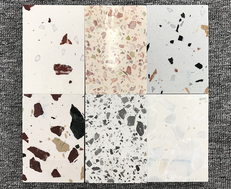 Colorful Artificial Granite Stone Glass Flakes Terrazo Table Flooring Tile Precast Terrazzo