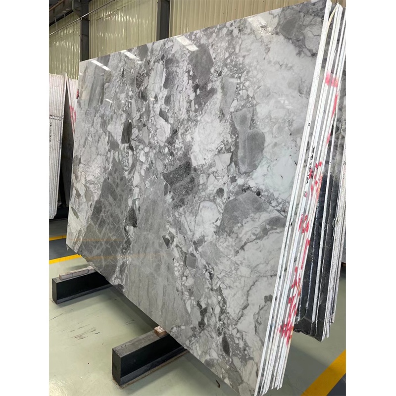 Polished Grey Natural Marble Big Slab Price for Wall Flooring Tile Background Kitchen Counter Top Desk