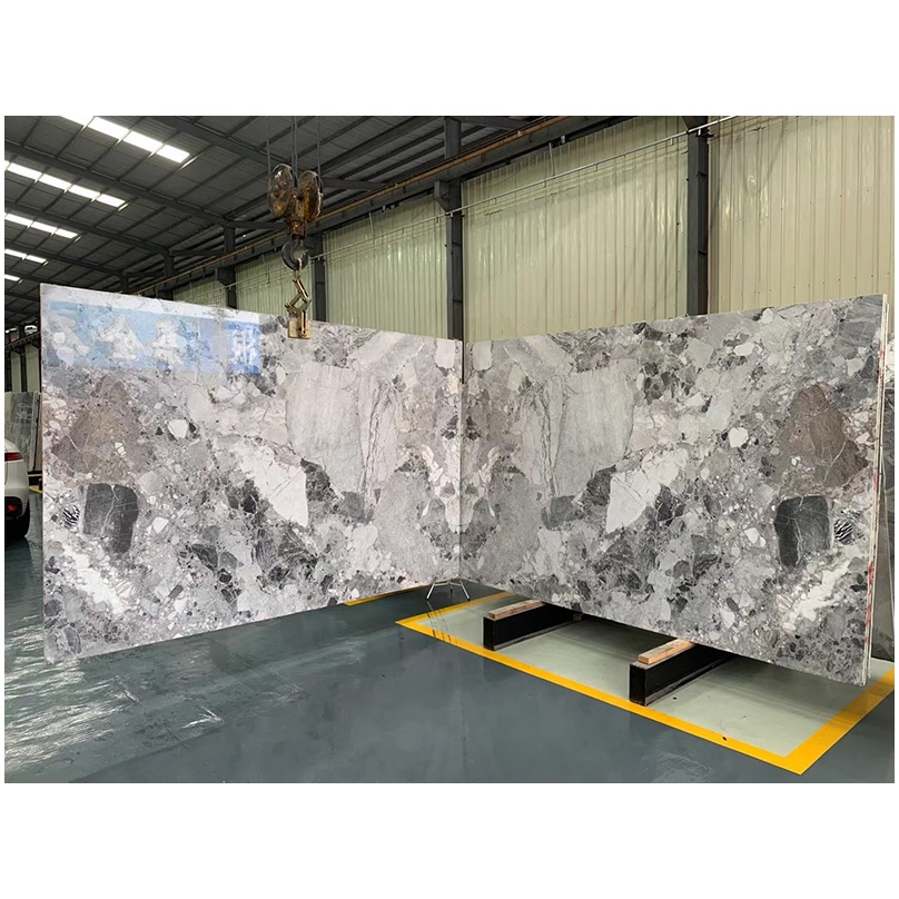 Polished Grey Natural Marble Big Slab Price for Wall Flooring Tile Background Kitchen Counter Top Desk