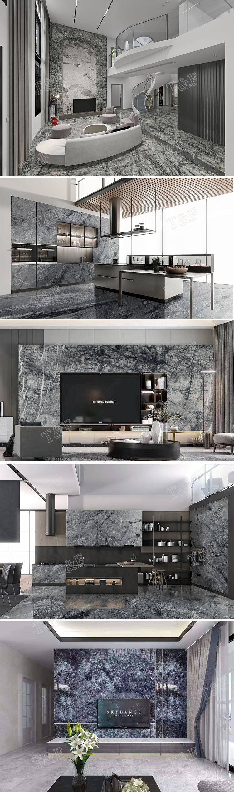 New Factory Manufacturer Price Colorful Kitchen Grey Marble Slabs Tile Sale Natural Stone Customized Wall Marble Slab