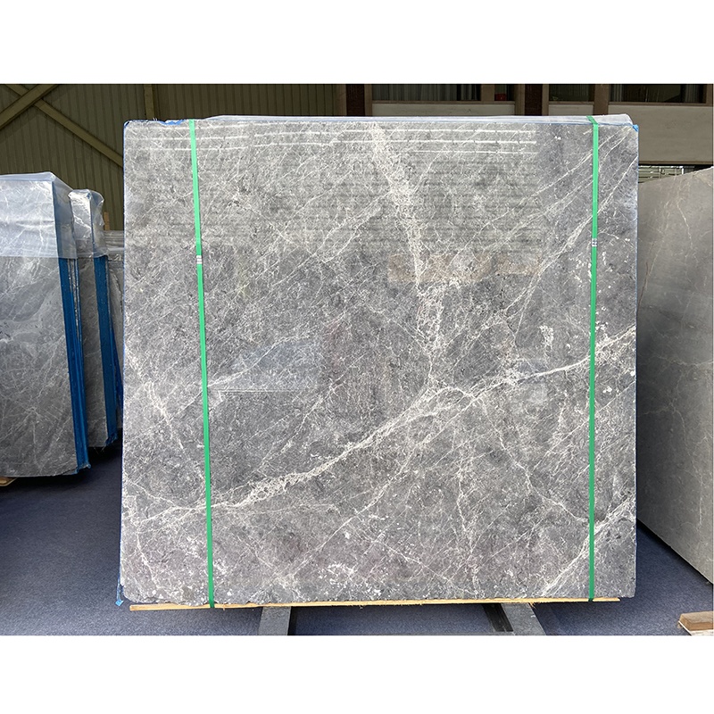 High Grade Natural Calcite Gray Marble Floor Stone Dining Table Countertops Slab and Tile