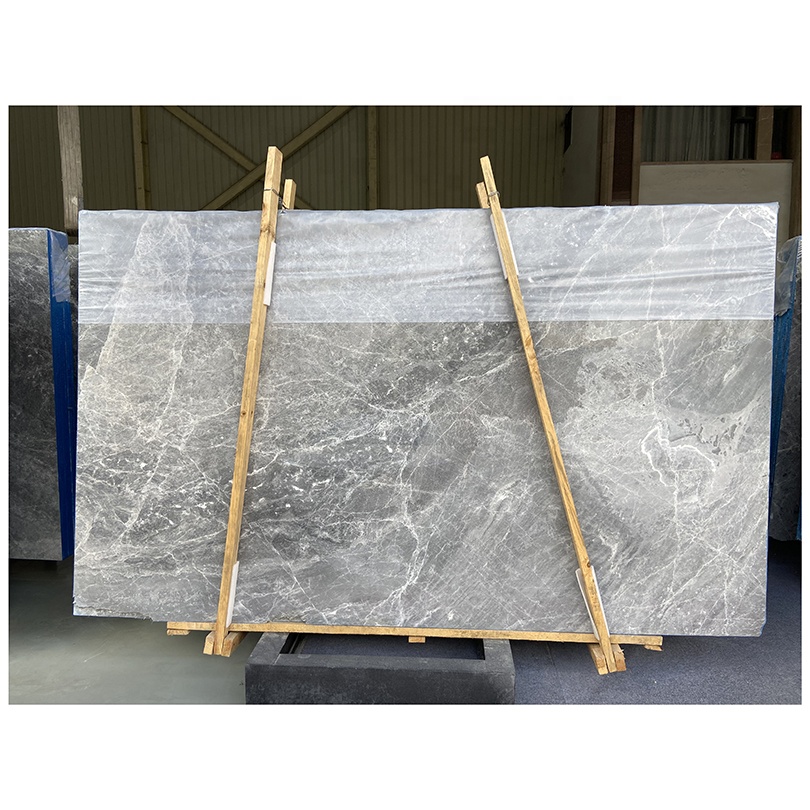 High Grade Natural Calcite Gray Marble Floor Stone Dining Table Countertops Slab and Tile