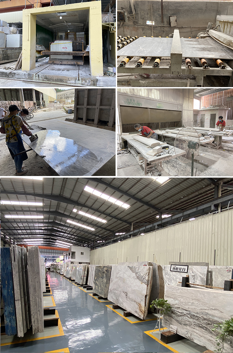 High Grade Natural Calcite Gray Marble Floor Stone Dining Table Countertops Slab and Tile