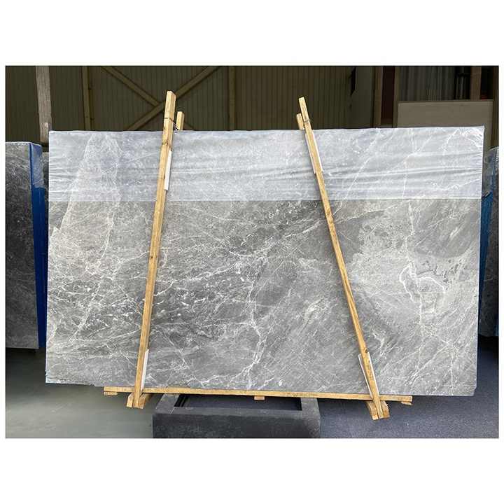 High Grade Natural Calcite Gray Marble Floor Stone Dining Table Countertops Slab and Tile