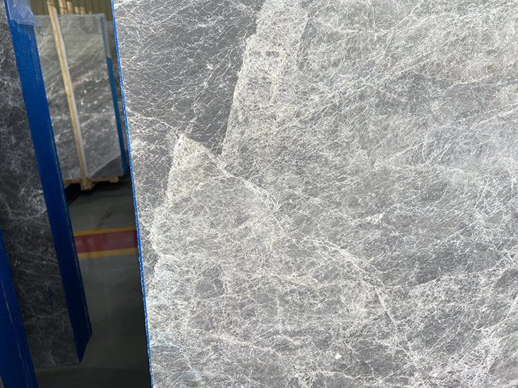 High Grade Natural Calcite Gray Marble Floor Stone Dining Table Countertops Slab and Tile