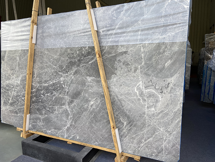 High Grade Natural Calcite Gray Marble Floor Stone Dining Table Countertops Slab and Tile