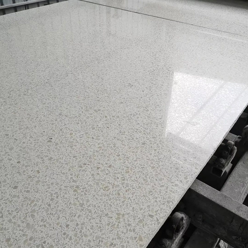 Factory Direct Big Size White Artificial Stone Chips Table Countertop Concrete Terrazzo Slab