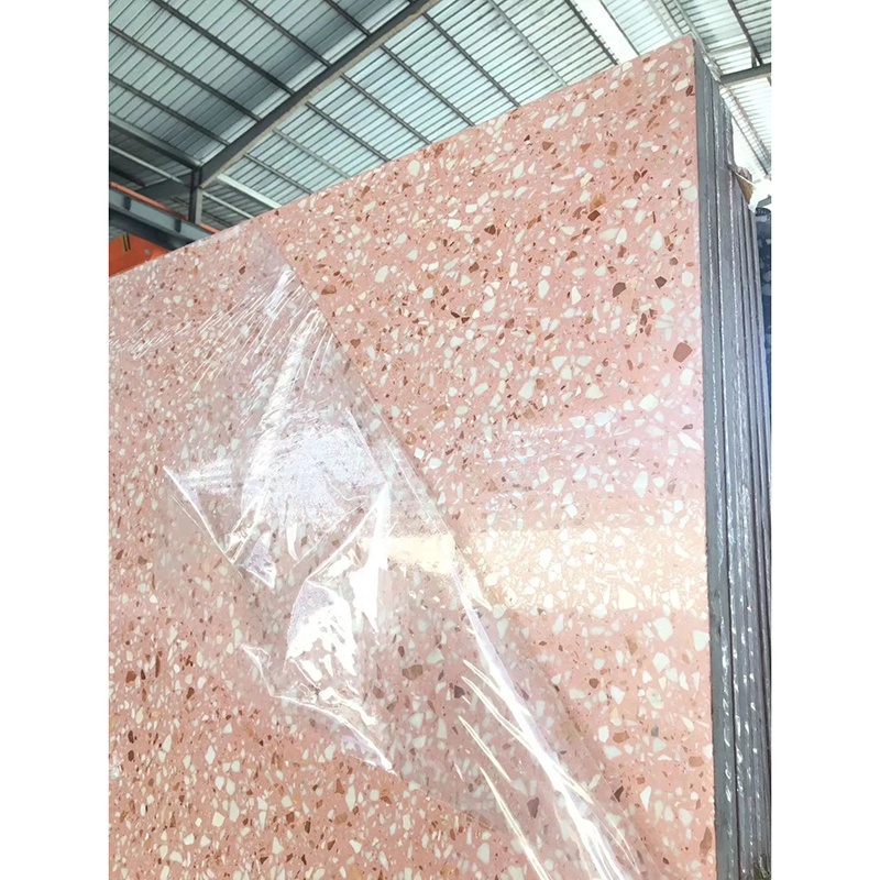 Wholesale Pink White Mixed Colors Terrazzo Quartz Stone Slab for Dining Table Kitchen Top and Floor Tile
