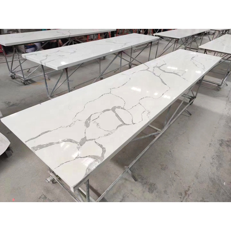 3200x1600 Calacatta White Polished Surface Bookmarked Artificial Quartz Natural Marble Stone Countertop Slabs