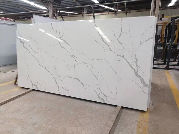 3200x1600 Calacatta White Polished Surface Bookmarked Artificial Quartz Natural Marble Stone Countertop Slabs