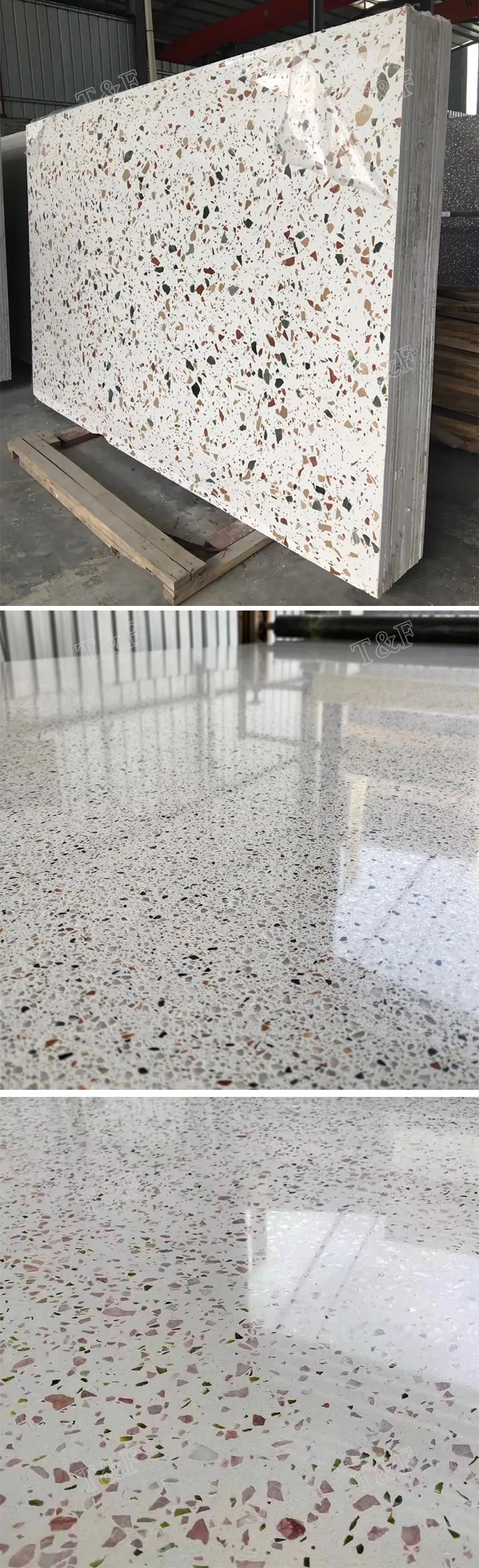High Quality Full Polished Home Decorative Terrazzo Countertop Flooring Tile for Home Decoration