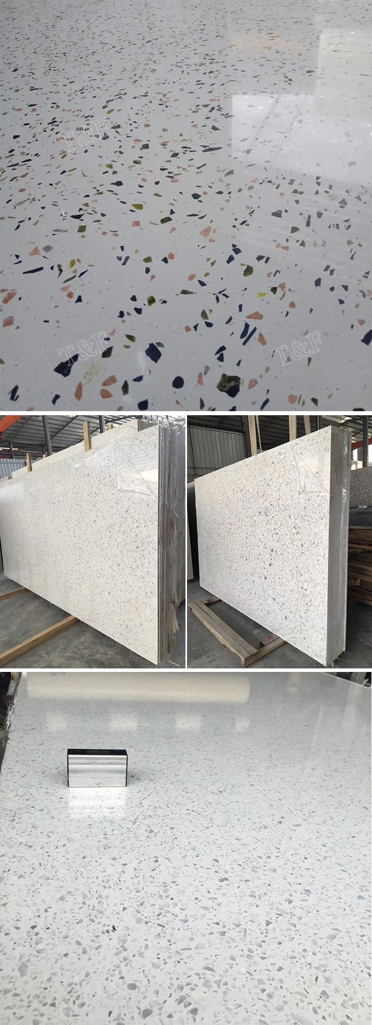 High Quality Full Polished Home Decorative Terrazzo Countertop Flooring Tile for Home Decoration