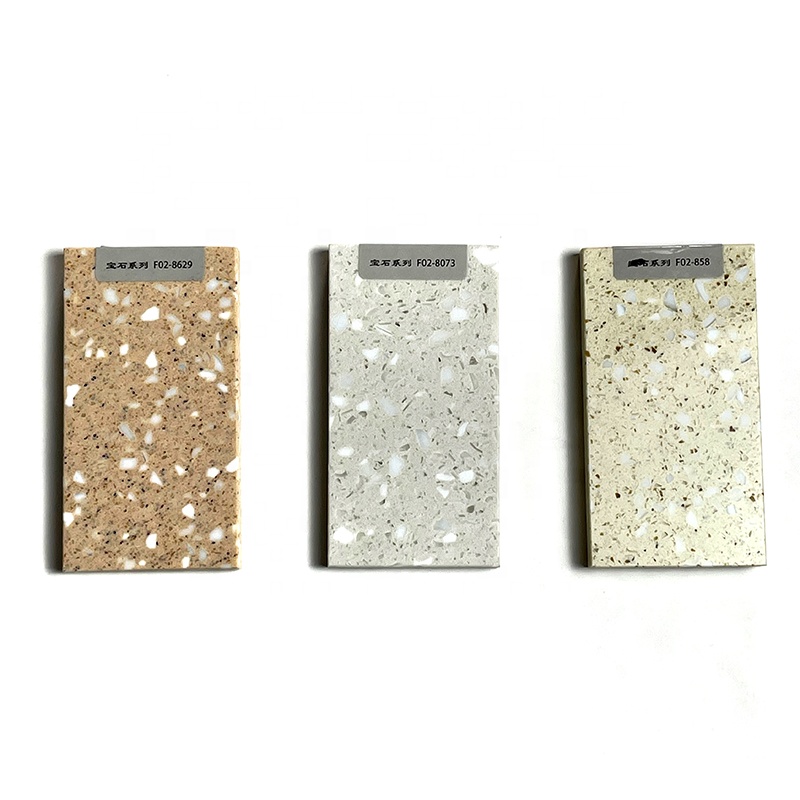 Chinese Colorful Crystal Composite Vanity Counter Table Top Granite Artificial Quartz Stone
