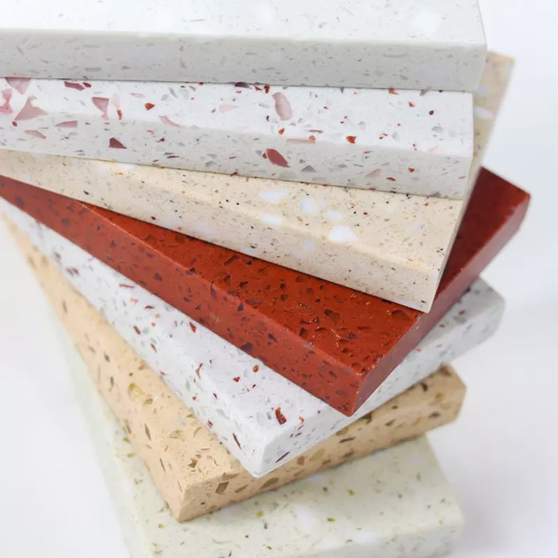 Chinese Colorful Crystal Composite Vanity Counter Table Top Granite Artificial Quartz Stone