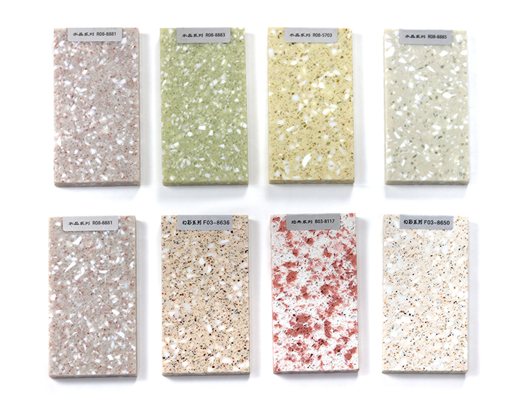 Chinese Colorful Crystal Composite Vanity Counter Table Top Granite Artificial Quartz Stone