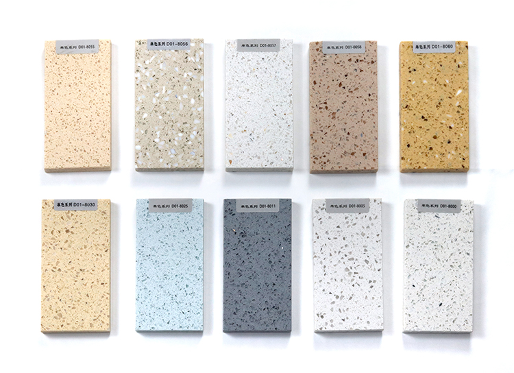 Chinese Colorful Crystal Composite Vanity Counter Table Top Granite Artificial Quartz Stone