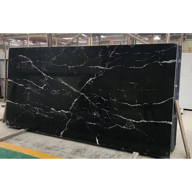 Wholesale Guangdong Black White Veins Stone Bathtub Sink Dining Table Nero Marquina Marble Slabs