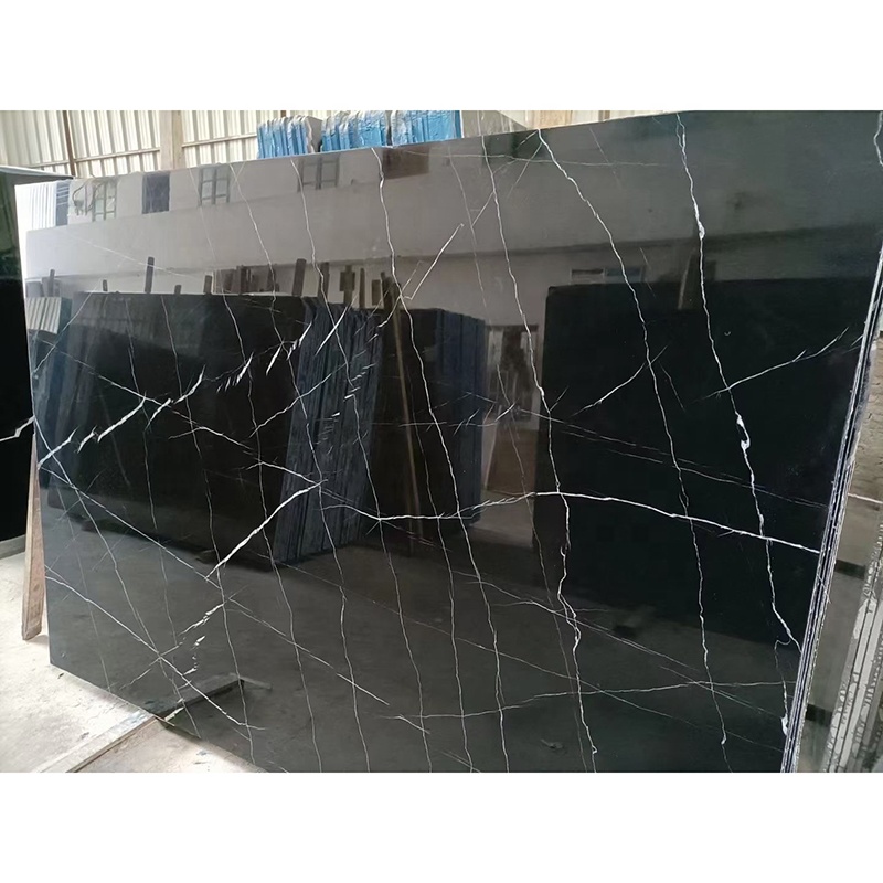 Wholesale Guangdong Black White Veins Stone Bathtub Sink Dining Table Nero Marquina Marble Slabs
