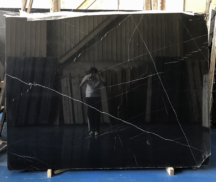 Wholesale Guangdong Black White Veins Stone Bathtub Sink Dining Table Nero Marquina Marble Slabs