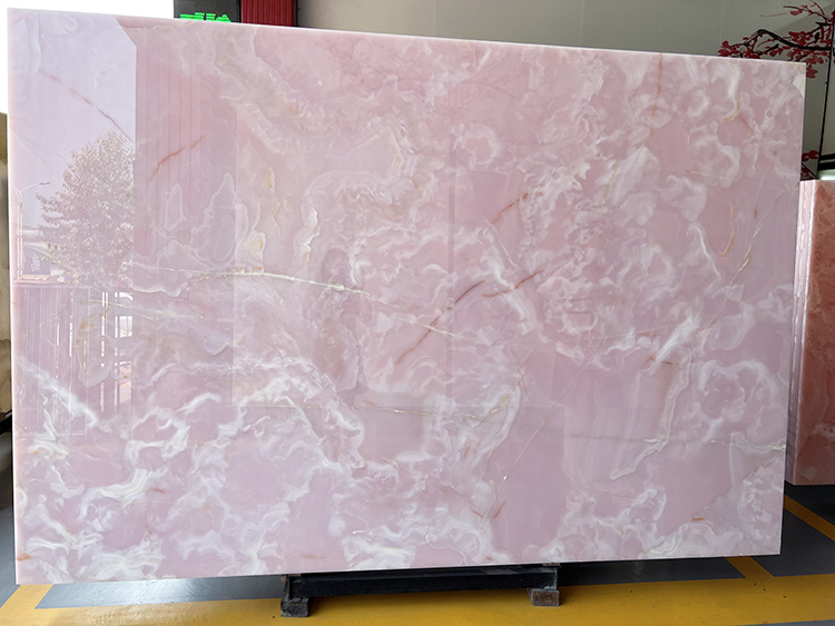 Factory Supply Polished Natural Pink Jade Price Wall Flooring Countertops Onyx Marble Slab