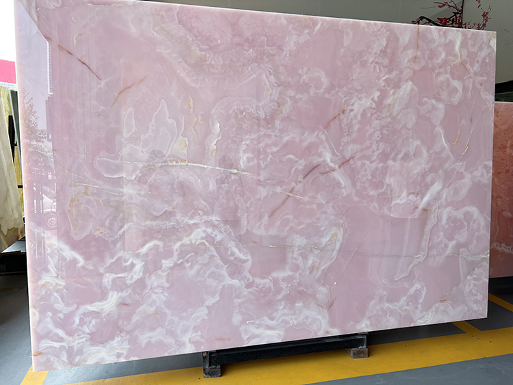 Factory Supply Polished Natural Pink Jade Price Wall Flooring Countertops Onyx Marble Slab