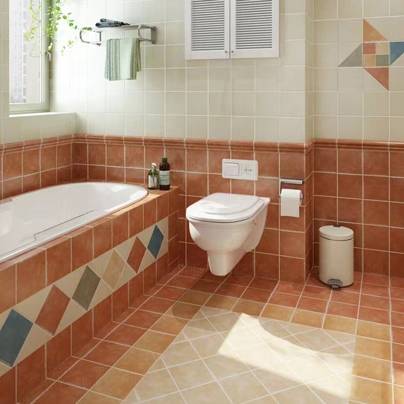 300x300mm American Pastoral Antique Rustic Bricks Anti Slip Kitchen Bathroom Wall Floor Designs Porcelain Tiles